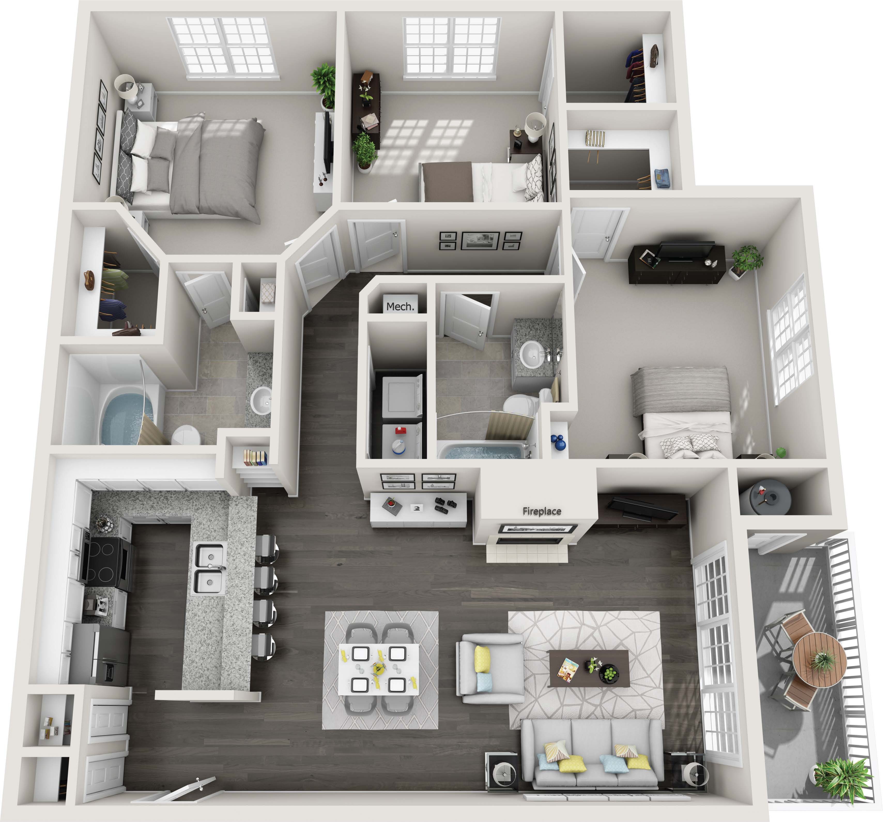 Floor plan layout diagram for 3A